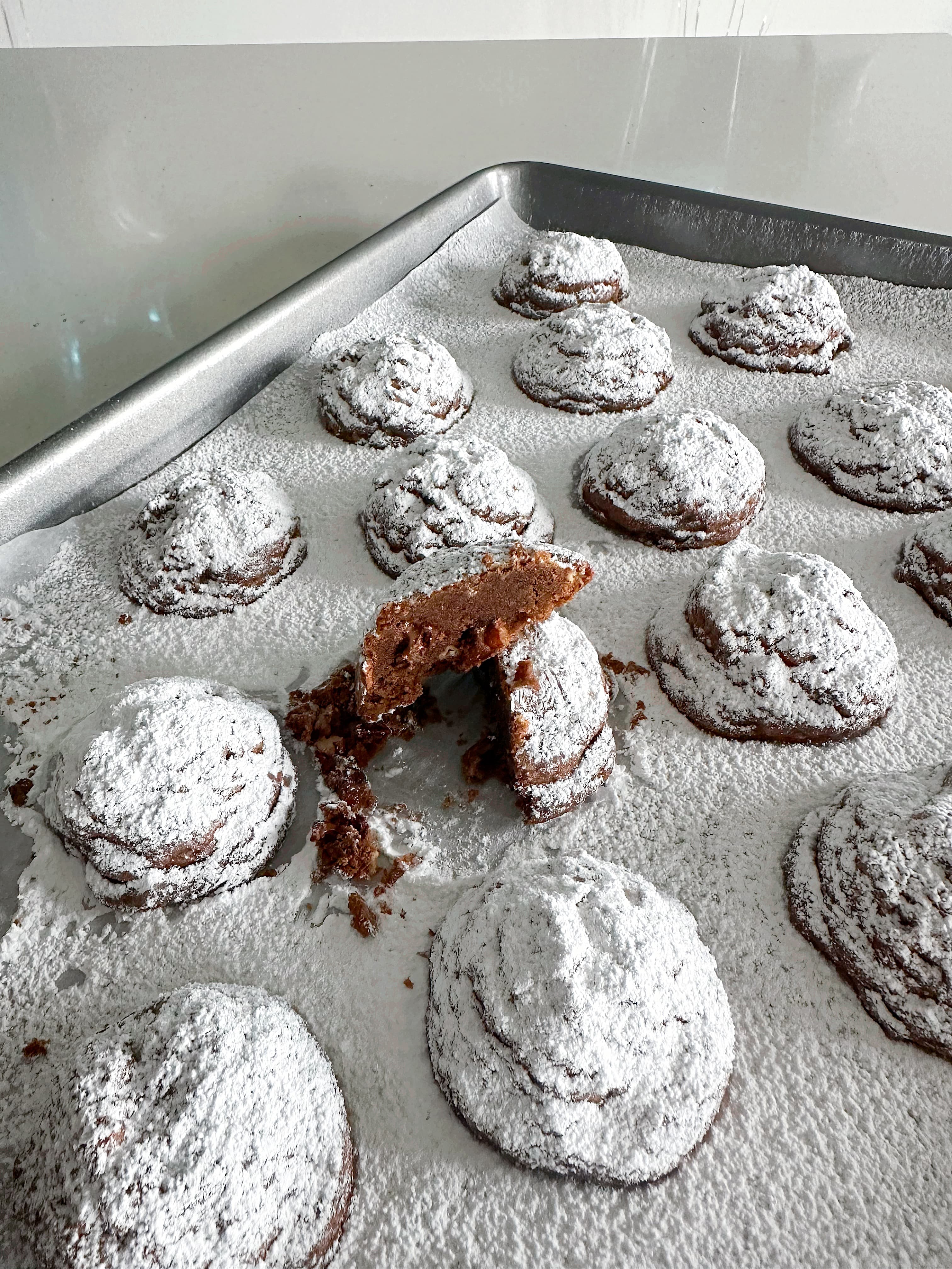 Chocolate Pecan Snowball Cookies