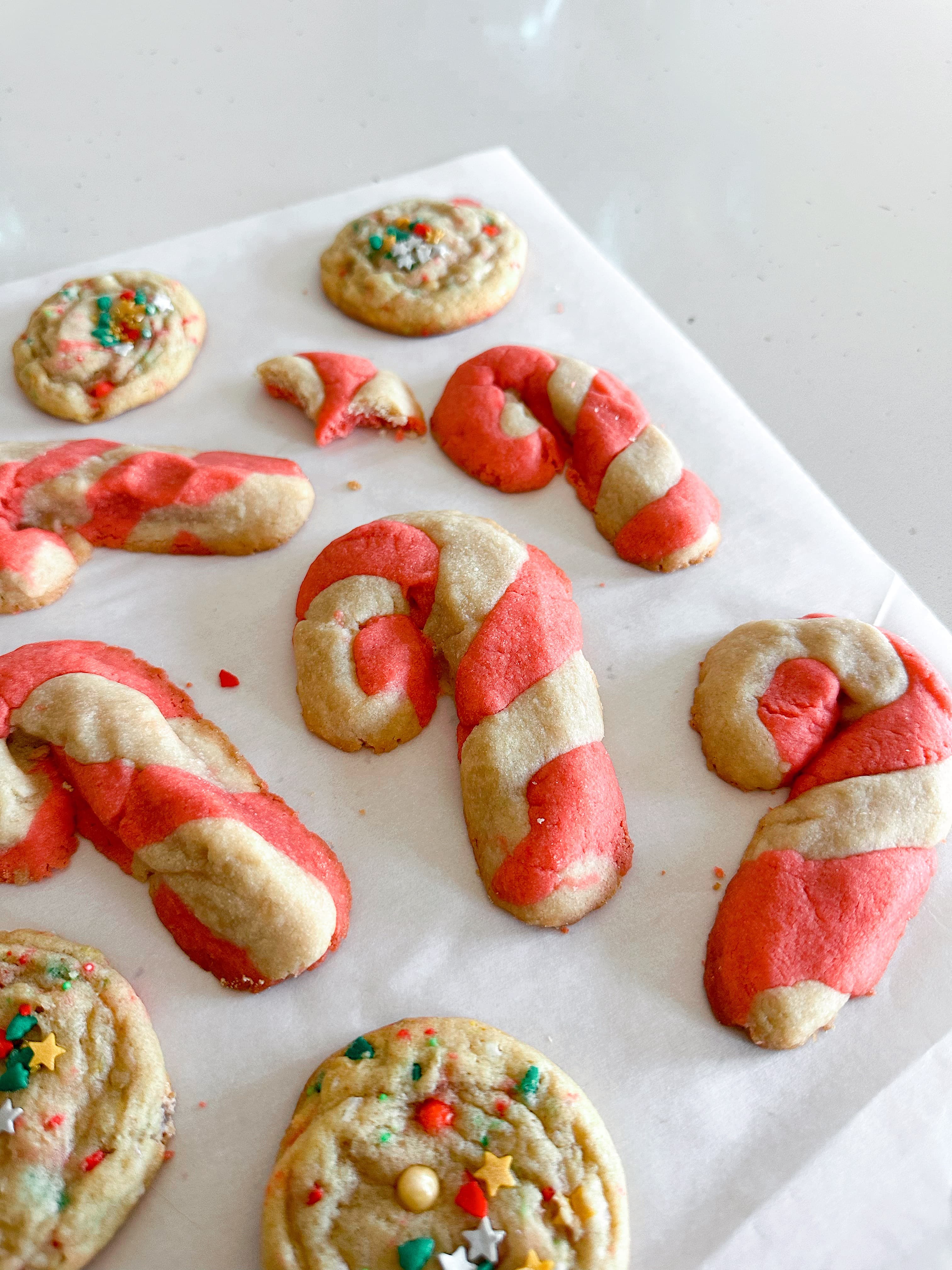 Candy Cane Shortbread Cookies