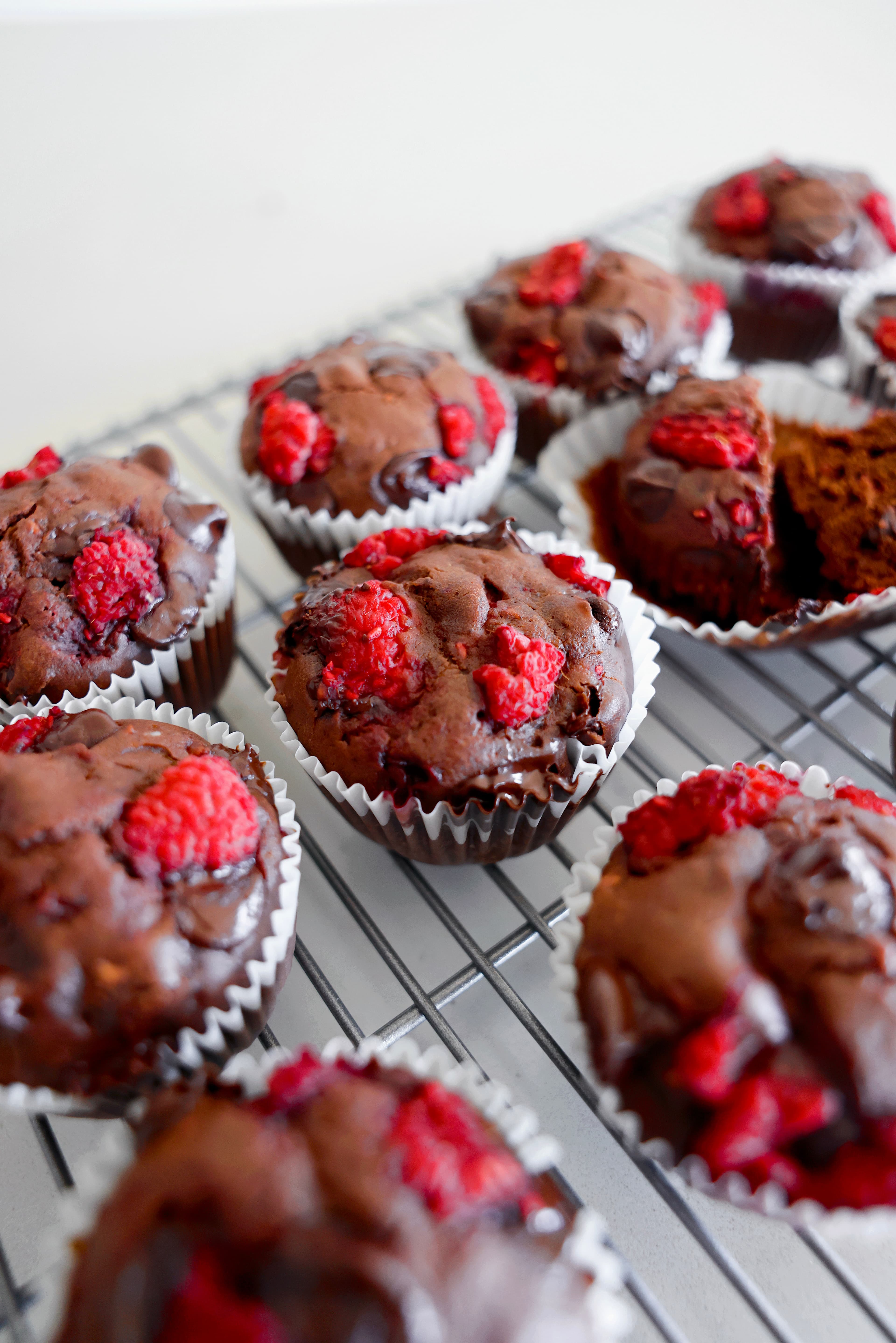 Dark Chocolate Raspberry Muffins