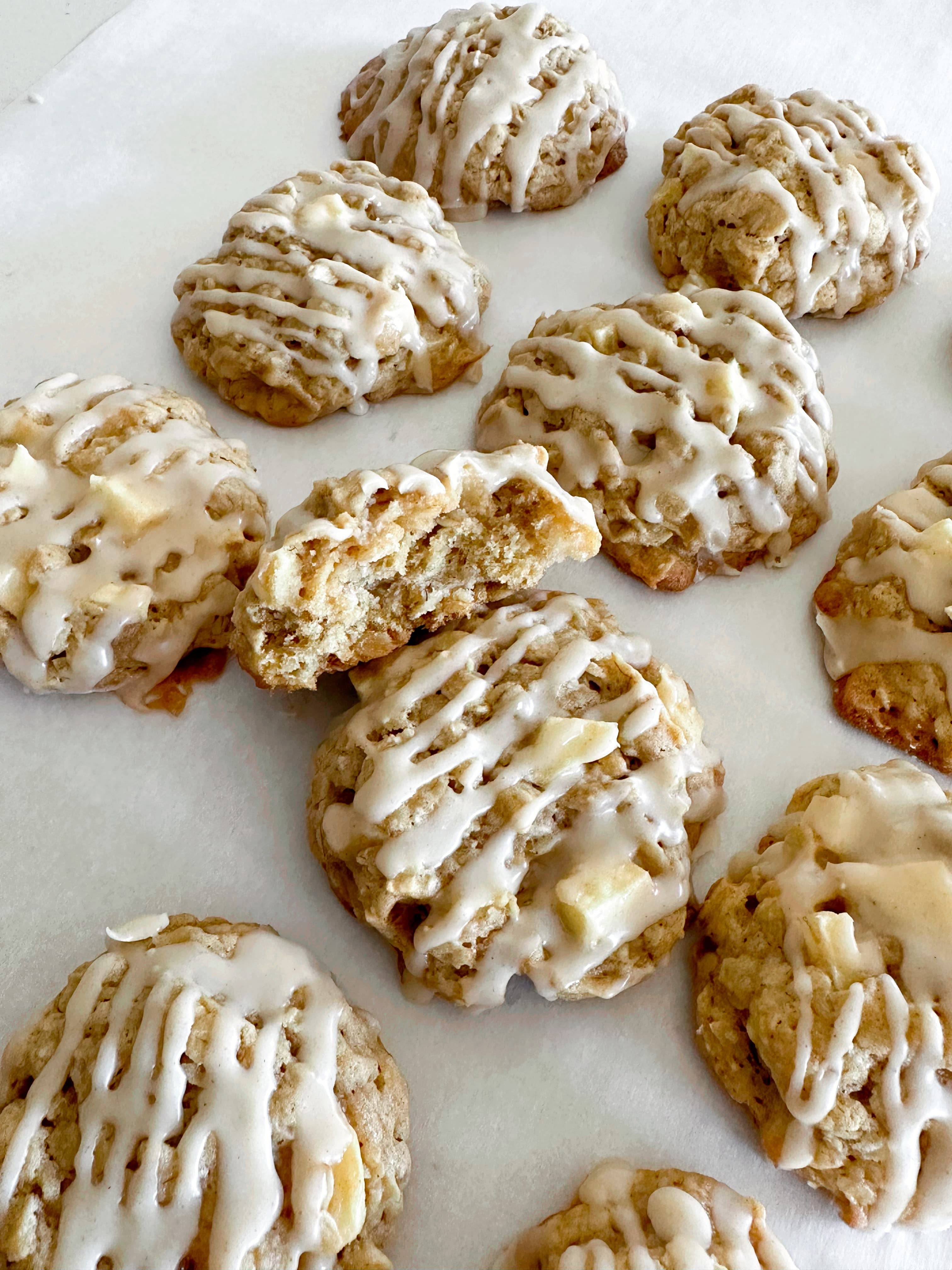 Maple Glazed Apple Oatmeal Cookies