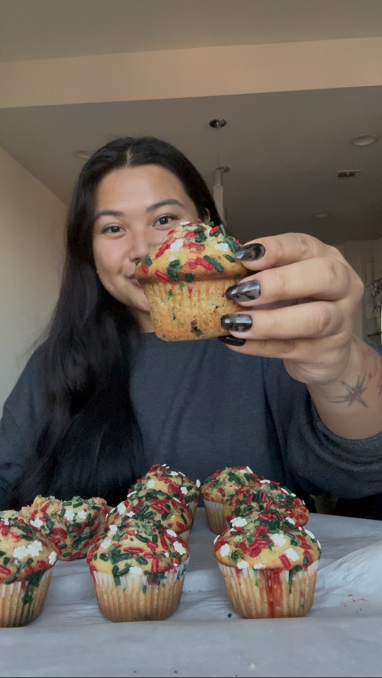 Holding holiday muffins