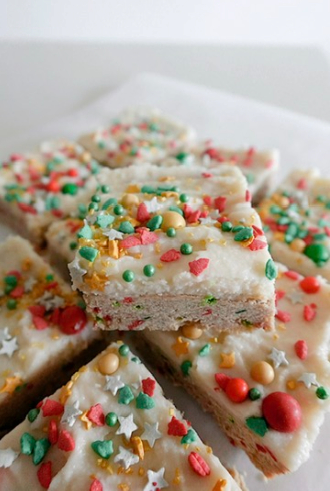 Holiday Frosted Sugar Cookie Bars