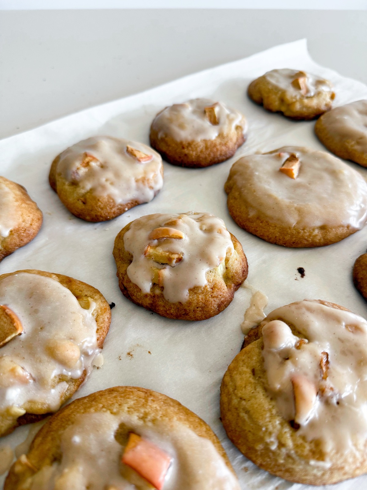 Maple Glazed Apple Fritter Cookies