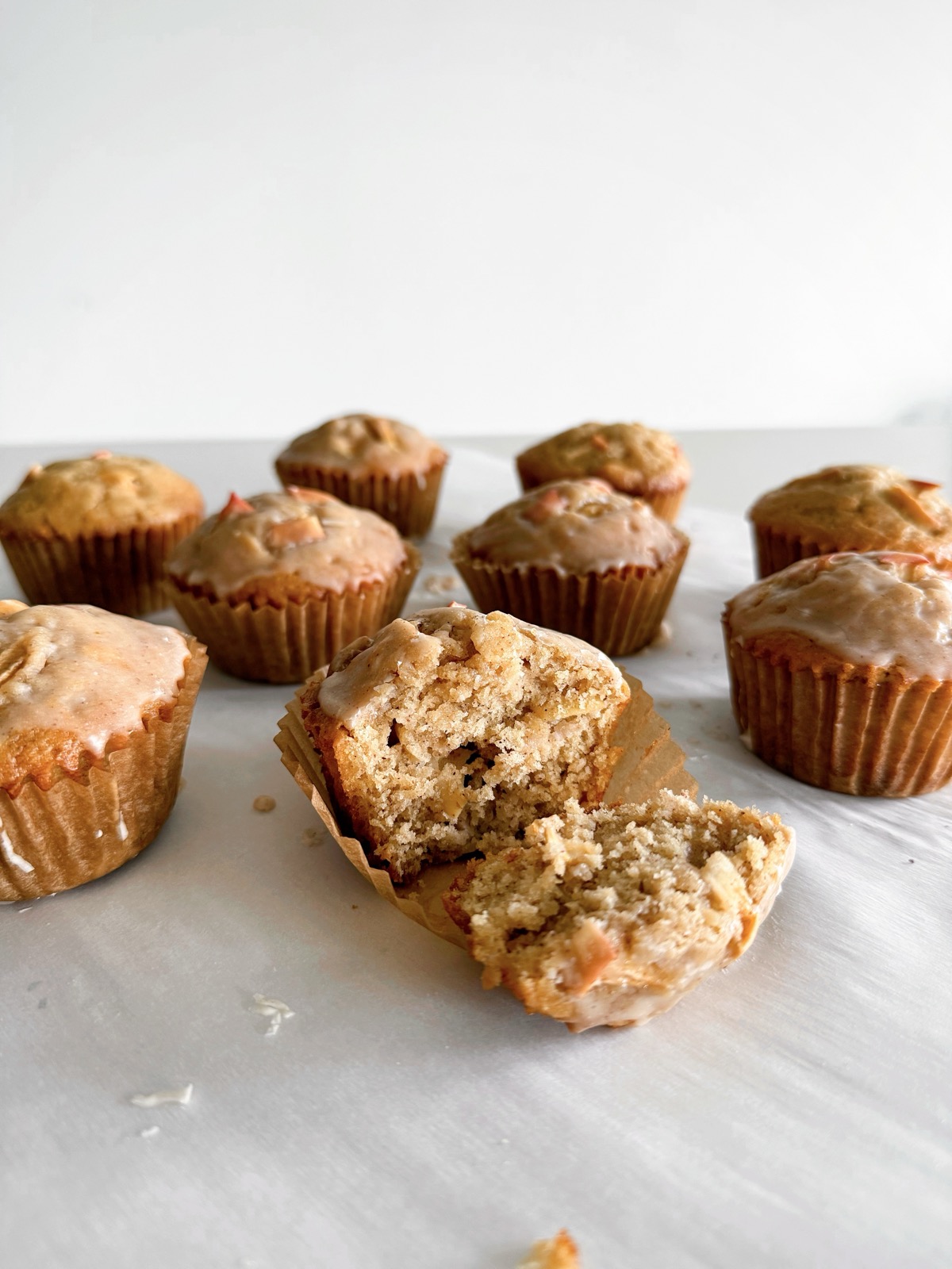Maple Glazed Apple Fritter Muffins