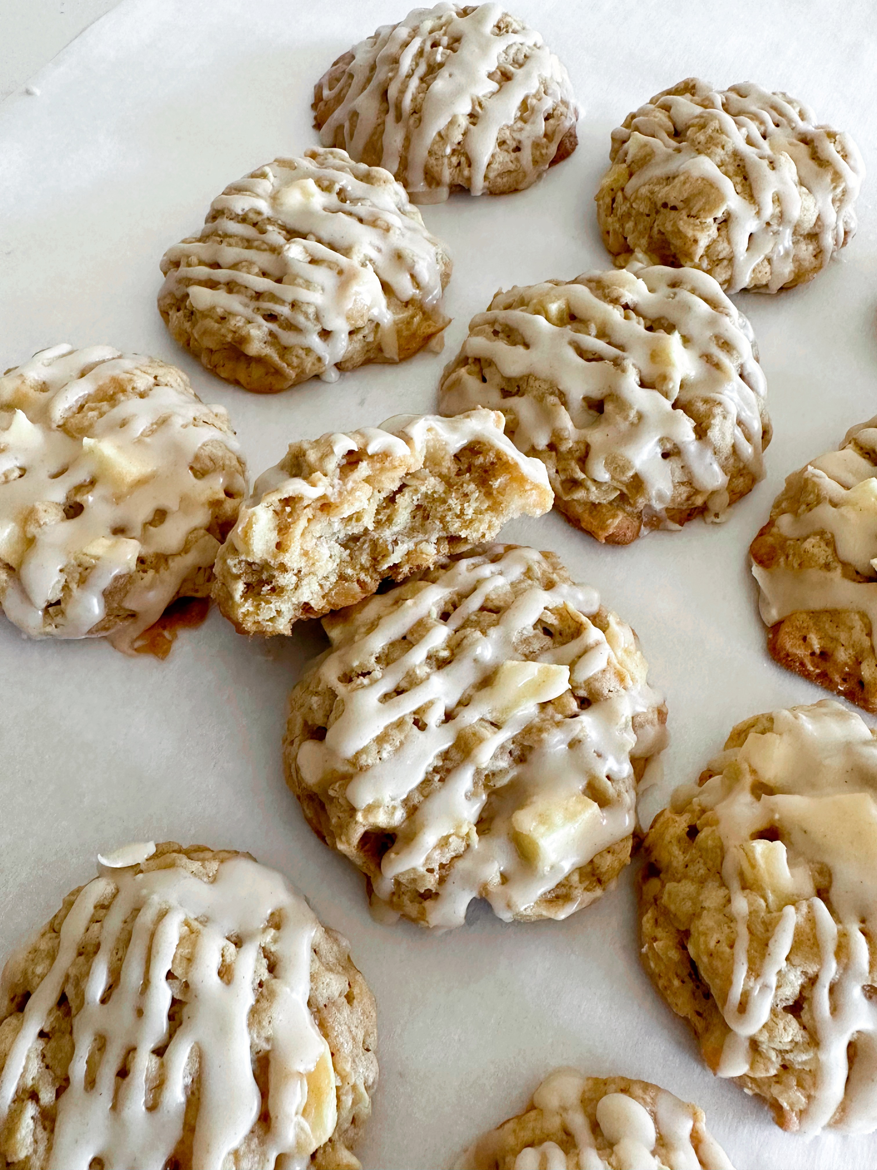 Maple Glazed Apple Oatmeal Cookies