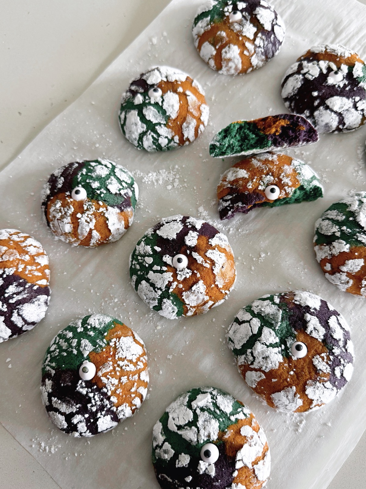 One Eye-d Monster Halloween Crinkle Cookies