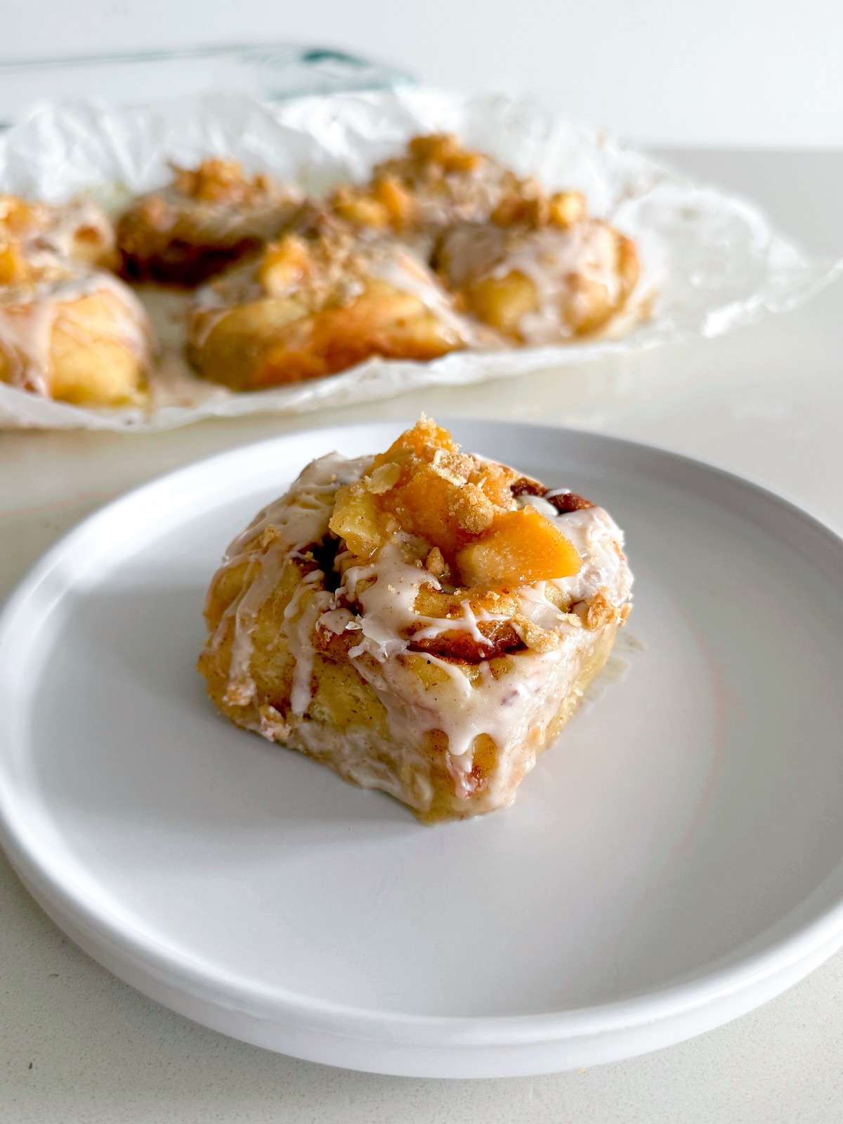 Peach Cobbler Cinnamon Rolls