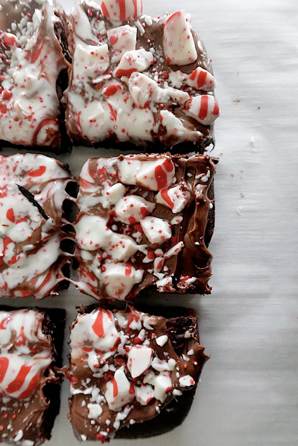 Peppermint Bark Fudge Brownies