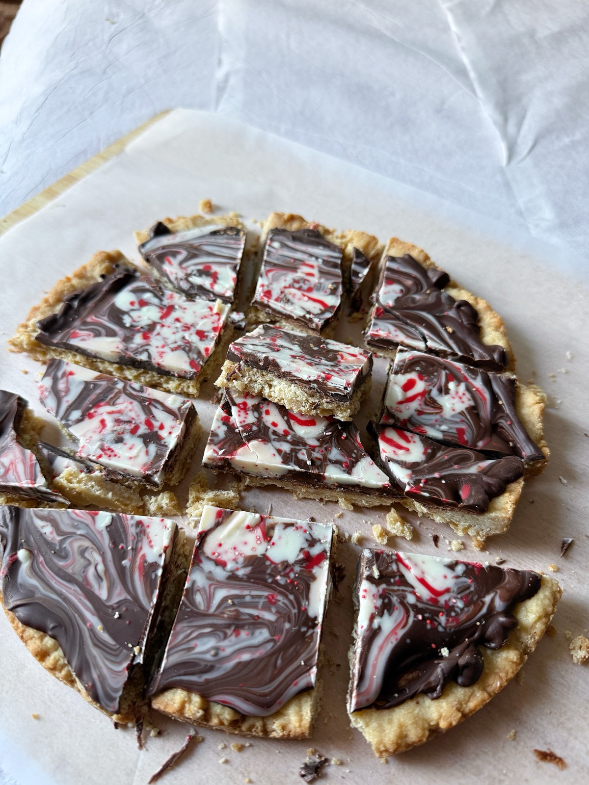 Peppermint Bark Shortbread Cookies