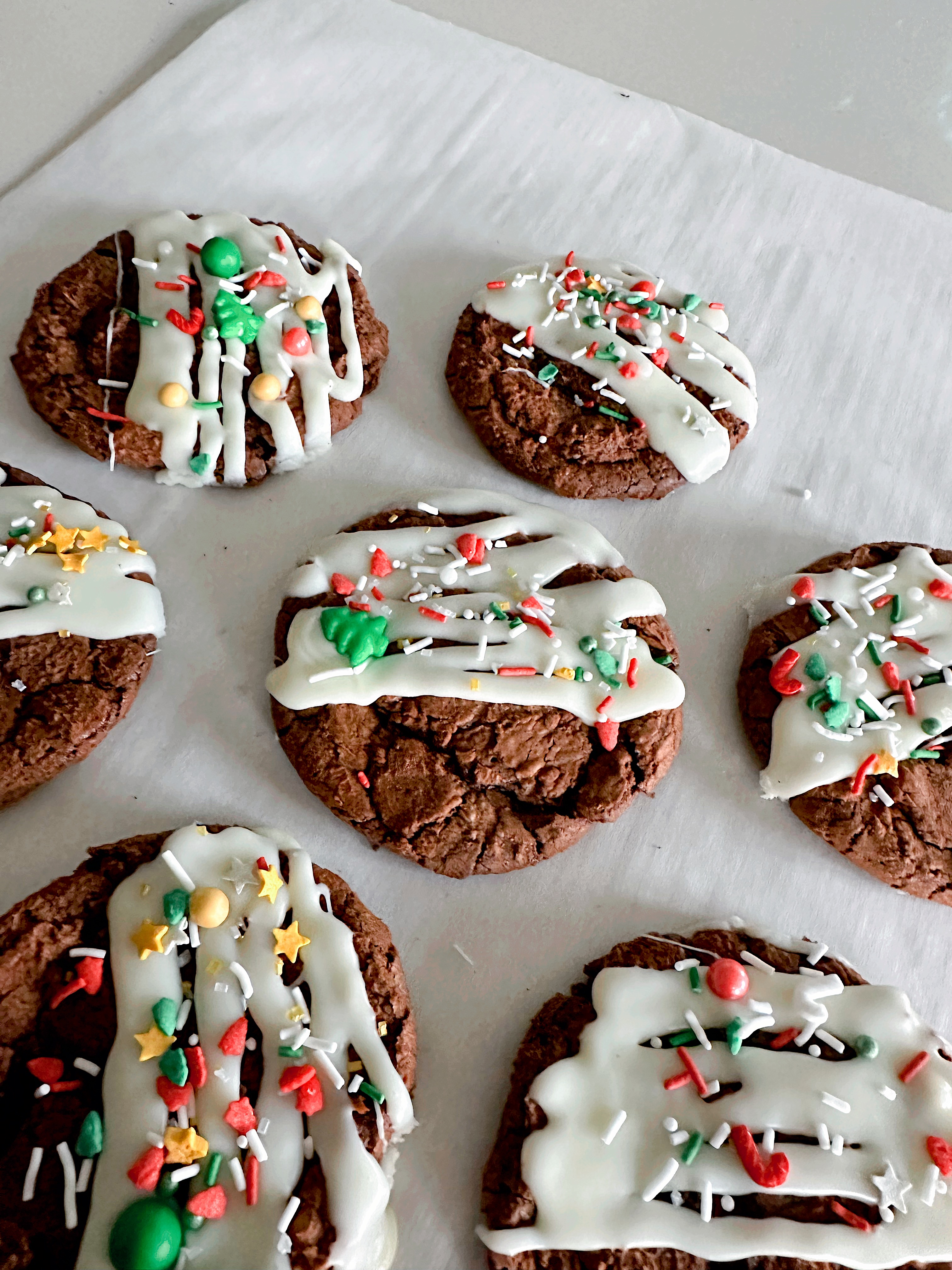 White Chocolate Peppermint Brownie Cookies
