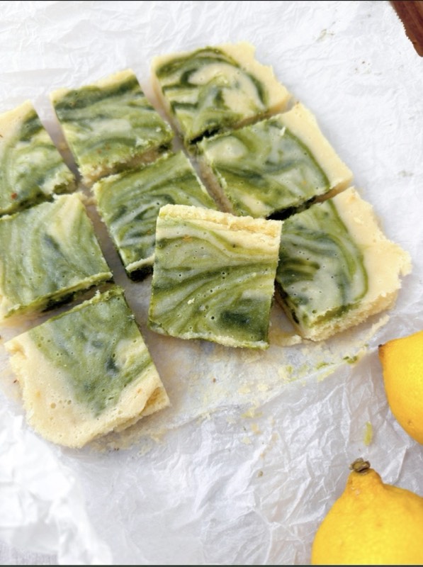 Matcha Lemon Blondies 