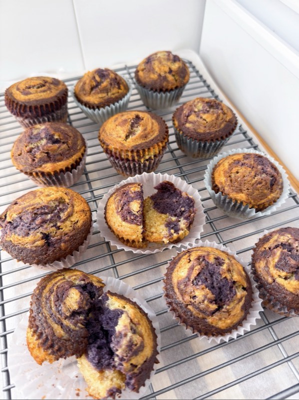 Ube Banana Muffins
