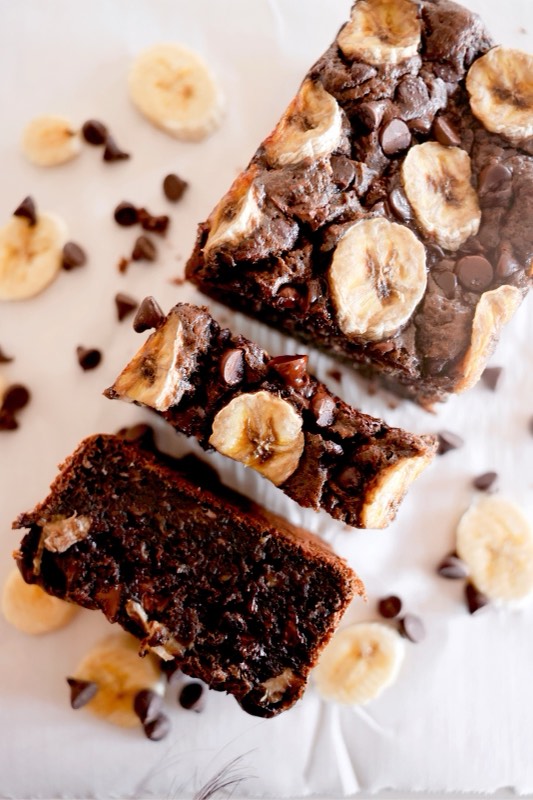 Black Sesame  Chocolate Banana Bread