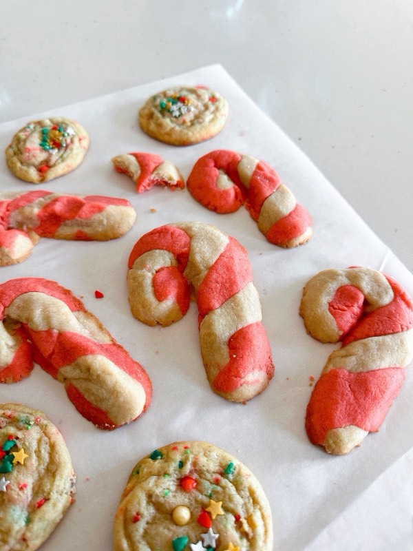 Candy Cane Shortbread Cookies