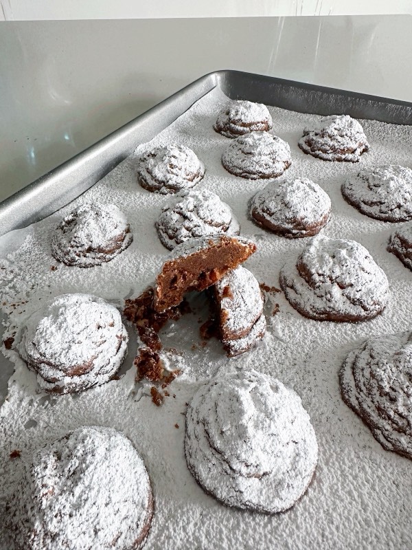 Chocolate Pecan Snowball Cookies