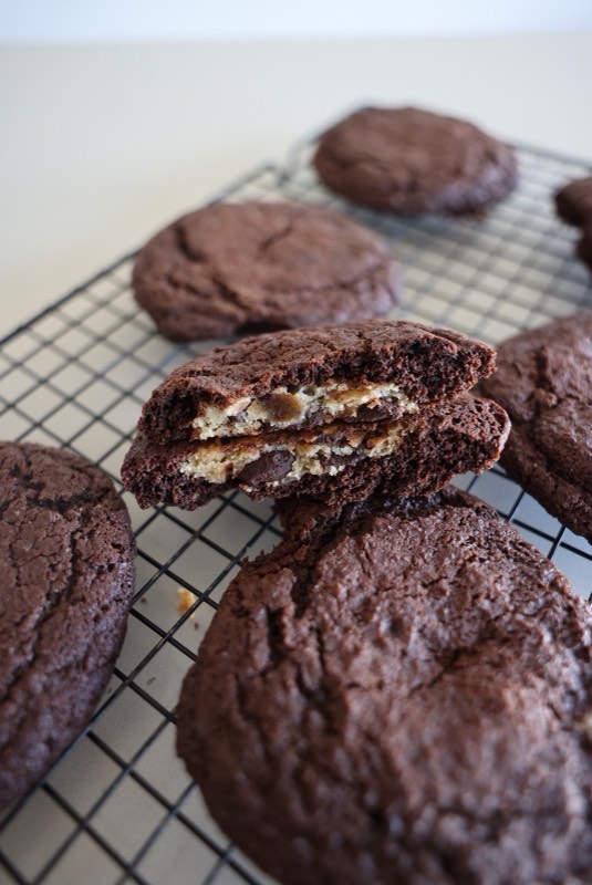 Cookie Dough Stuffed Chocolate Cookies