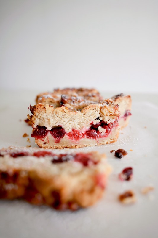 Cranberry Walnut Shortbread Bars