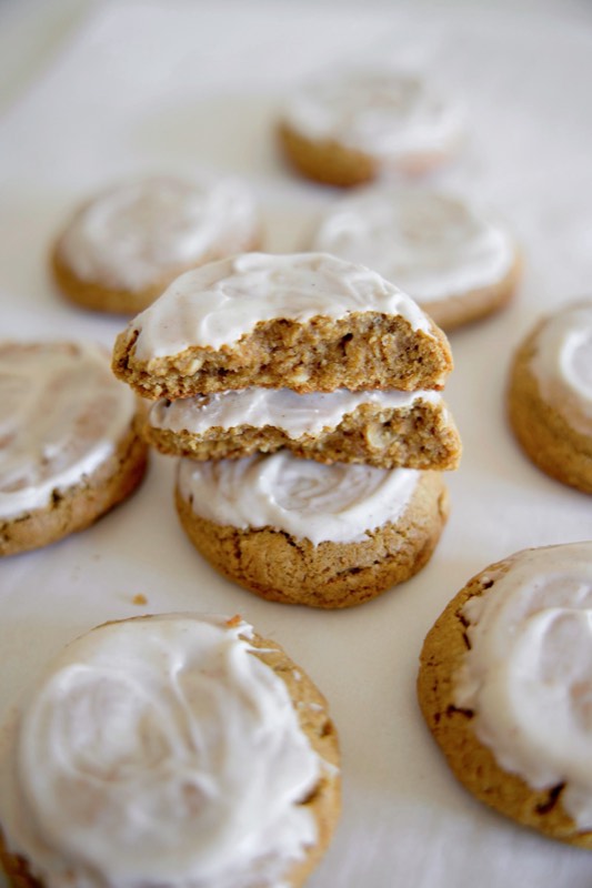 Iced Gingerbread Oatmeal Cookies