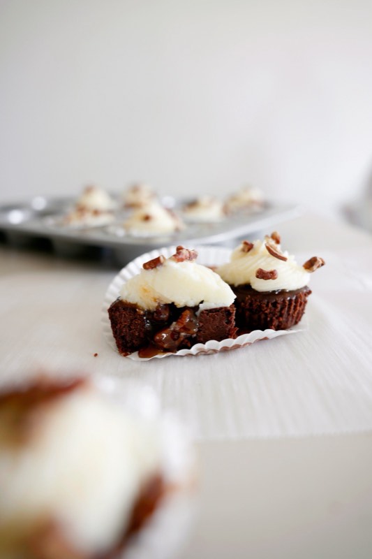 Maple Bourbon Pecan Chocolate Cupcakes