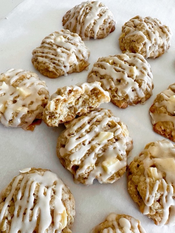 Maple Glazed Apple Oatmeal Cookies