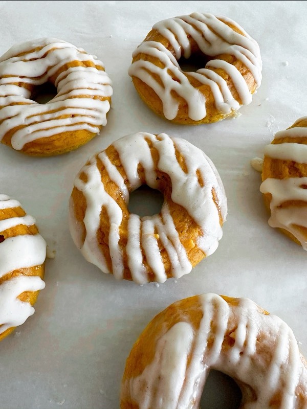 Maple Glazed Baked Pumpkin Donuts