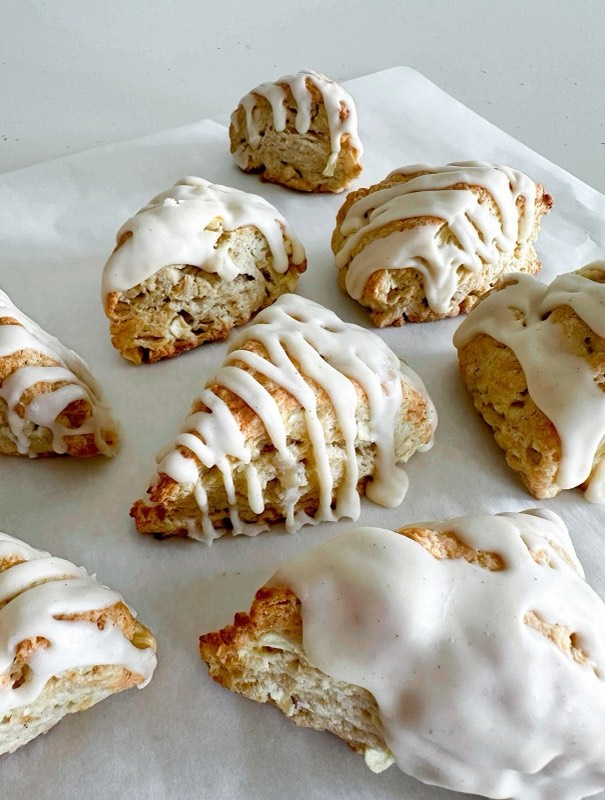 Maple Glazed Cinnamon Apple Scones