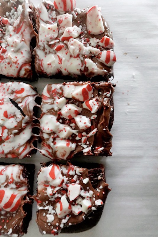 Peppermint Bark Fudge Brownies