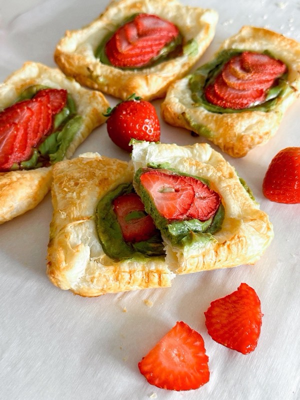 Strawberry Matcha Danish
