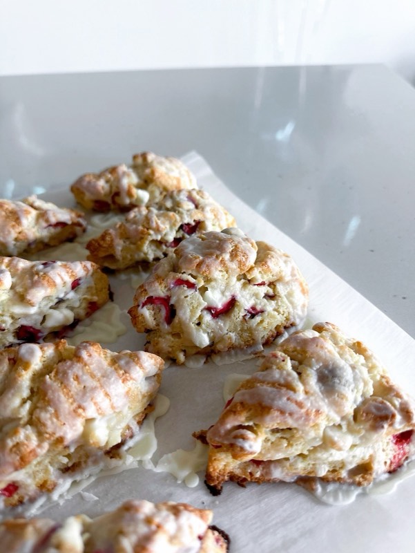 White Chocolate  Cranberry Scones