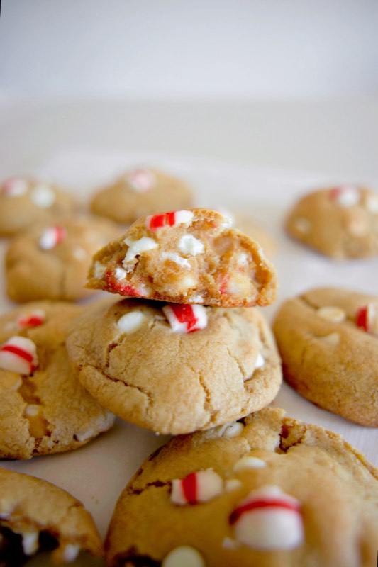 White Chocolate Chip Peppermint Cookies